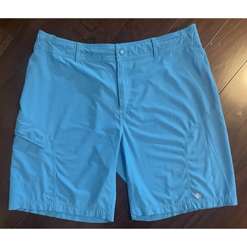 Columbia Cargo Shorts Mens XL Blue Omni-Shield Water Repellent Hiking Outdoor